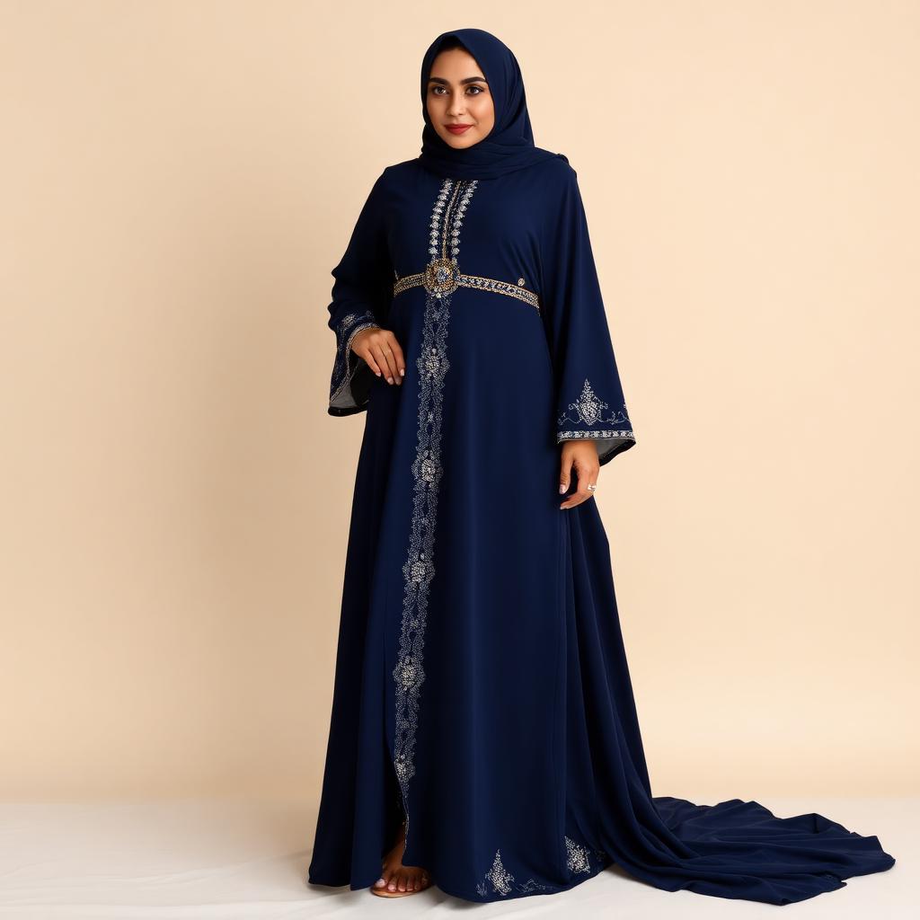 عباية كحلية مع كريستال